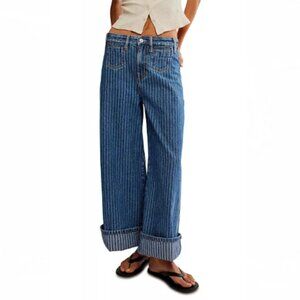 NEW  Brette Cropped High Rise Wide Leg Jeans